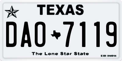 TX license plate DAO7119