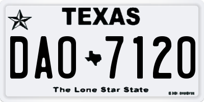 TX license plate DAO7120