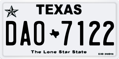 TX license plate DAO7122