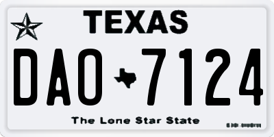 TX license plate DAO7124
