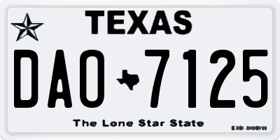 TX license plate DAO7125