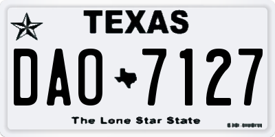 TX license plate DAO7127
