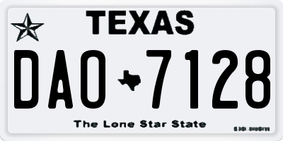TX license plate DAO7128