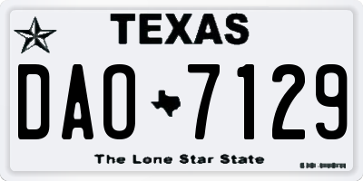 TX license plate DAO7129