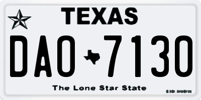 TX license plate DAO7130