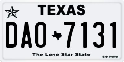 TX license plate DAO7131