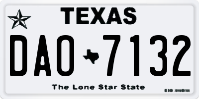 TX license plate DAO7132