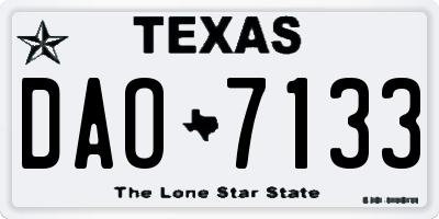 TX license plate DAO7133