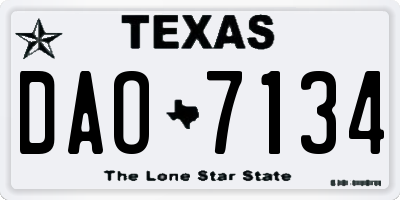 TX license plate DAO7134