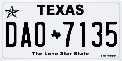 TX license plate DAO7135