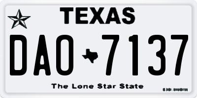 TX license plate DAO7137