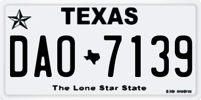 TX license plate DAO7139