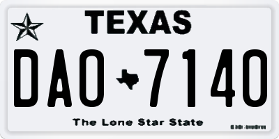 TX license plate DAO7140