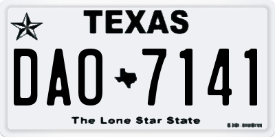 TX license plate DAO7141