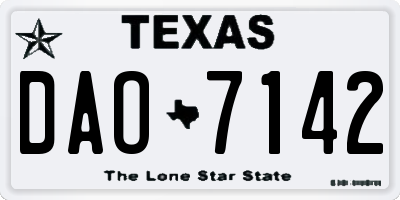 TX license plate DAO7142