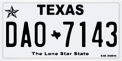 TX license plate DAO7143