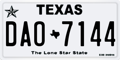 TX license plate DAO7144