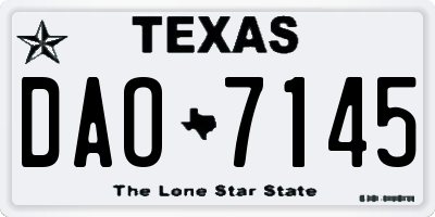 TX license plate DAO7145