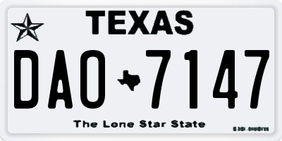 TX license plate DAO7147