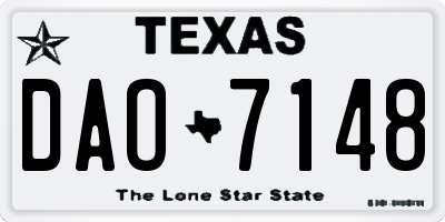 TX license plate DAO7148