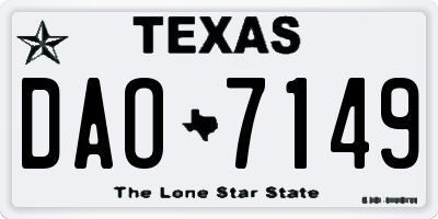 TX license plate DAO7149