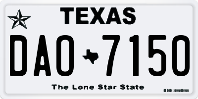 TX license plate DAO7150