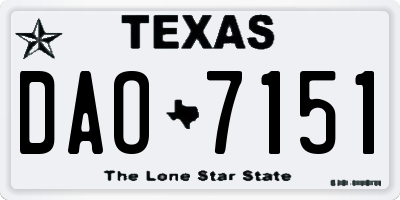 TX license plate DAO7151