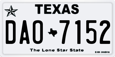 TX license plate DAO7152