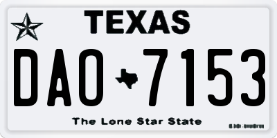 TX license plate DAO7153