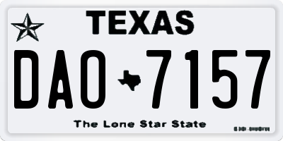 TX license plate DAO7157