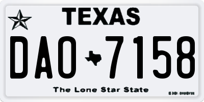 TX license plate DAO7158