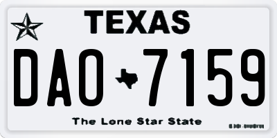 TX license plate DAO7159