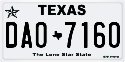 TX license plate DAO7160