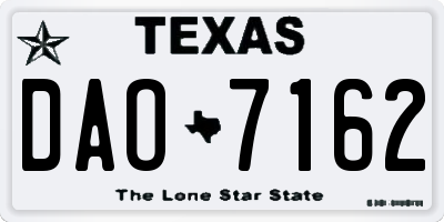 TX license plate DAO7162