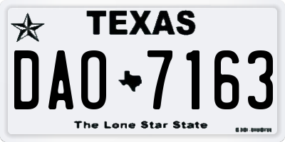 TX license plate DAO7163