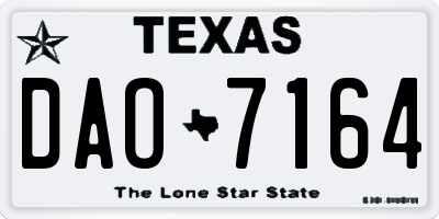 TX license plate DAO7164