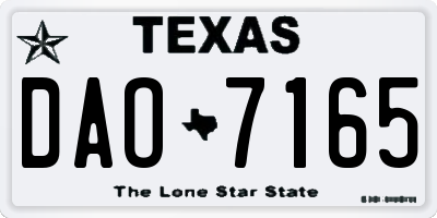TX license plate DAO7165