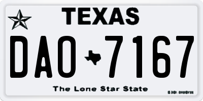 TX license plate DAO7167