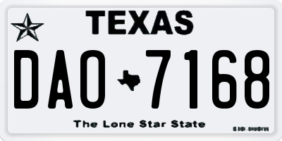 TX license plate DAO7168