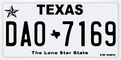 TX license plate DAO7169