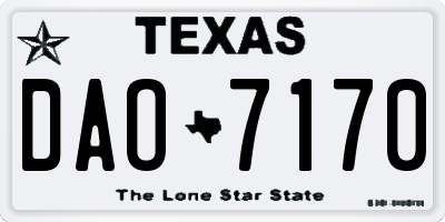 TX license plate DAO7170