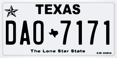 TX license plate DAO7171