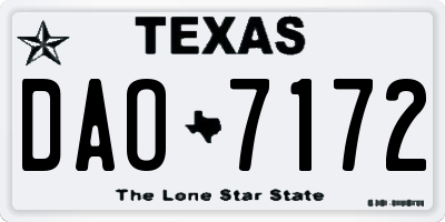 TX license plate DAO7172