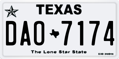 TX license plate DAO7174