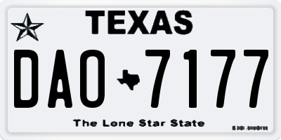 TX license plate DAO7177