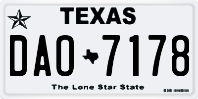 TX license plate DAO7178