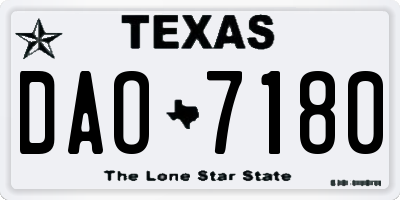 TX license plate DAO7180