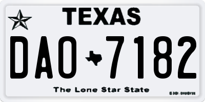 TX license plate DAO7182