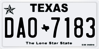 TX license plate DAO7183
