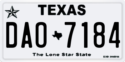 TX license plate DAO7184